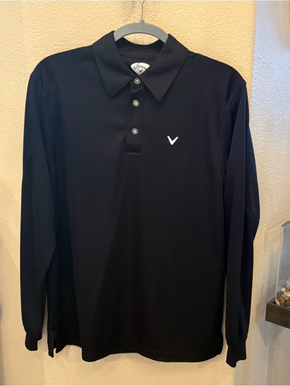 Callaway Men Black Golf Long Sleeve Polo Top Size Small